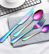 Stainless Steel Iridescent Premium Flatware Cutlery Set | 24pc