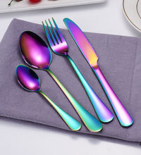 Stainless Steel Iridescent Premium Flatware Cutlery Set | 24pc