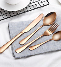 Stainless Steel RoseGold Premium Flatware Cutlery Set | 24pc